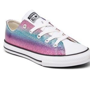 Converse Girls Chuck Taylor All Star Glitter Drip Low Top Casual Sneakers